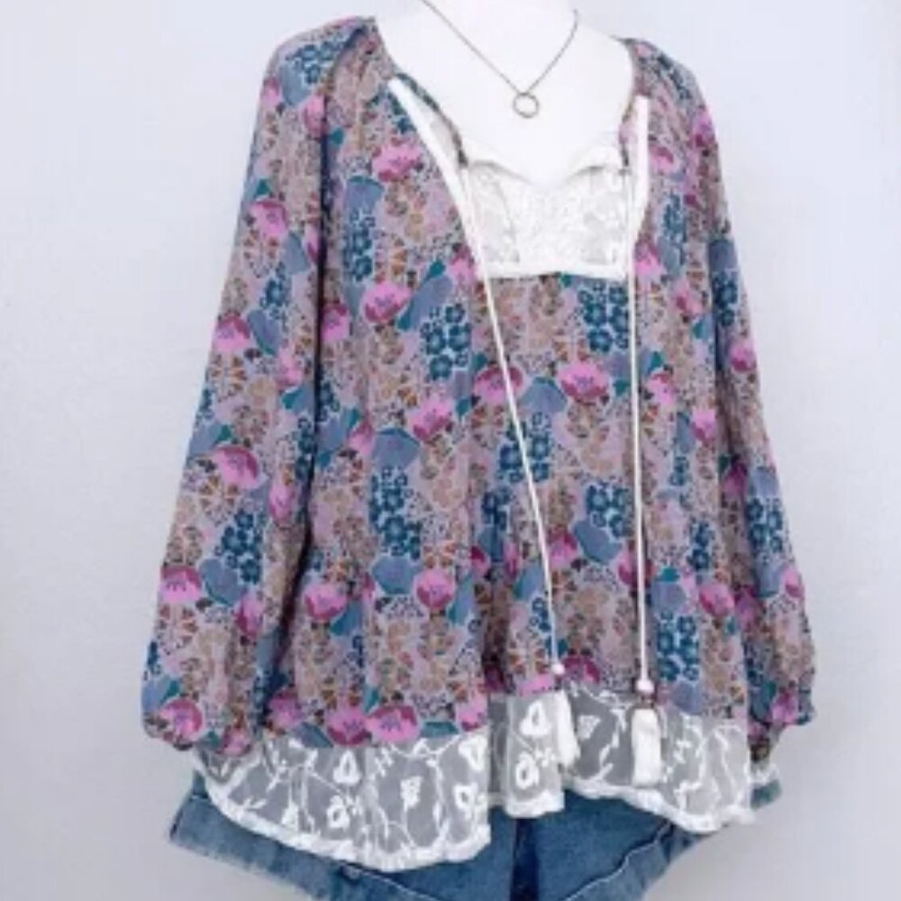Floral Bohemian Babydoll Top